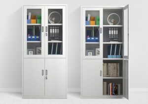 2-glass door 2-metal door steel file cabinet