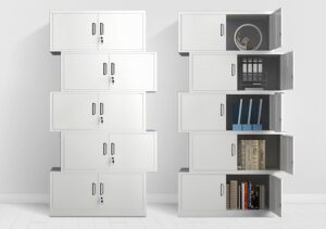 Stackable 5-unit steel file cabinet