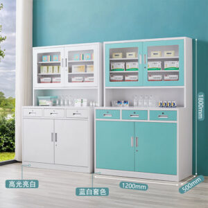 1200 mm wide full-height stainless steel medical cabinet