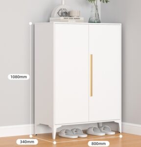 2-door shoe cabinet with cream color