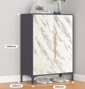 2-door shoe cabinet with marble color