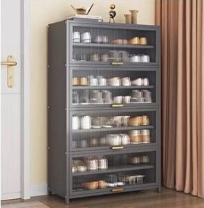 8-shelf flip-up shoe storage cabinet