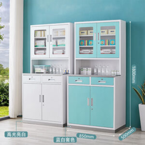 850 mm wide full-height stainless steel medical cabinet