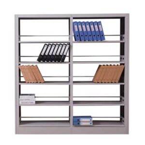 Double sided bookcase with 5 shelves